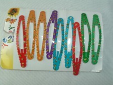 VINTAGE 9 METAL MULTI COLORED HAIR BARRETTES