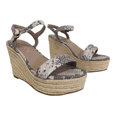 Deltan Everly Womens Size 9 Snake Print Wedge Espadrille Sandals