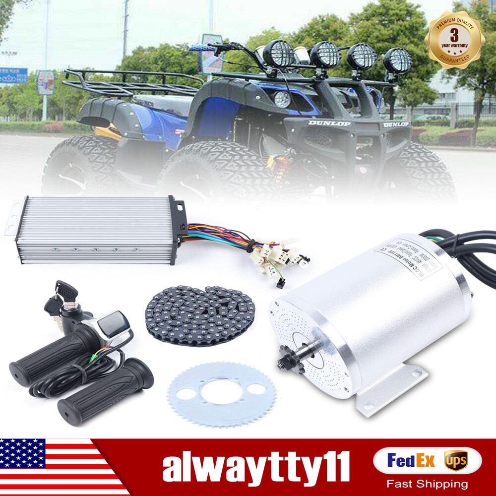 2000W 48V DC Electric Brushless Motor Kit For Electric Scooter E-Bike Go-Cart