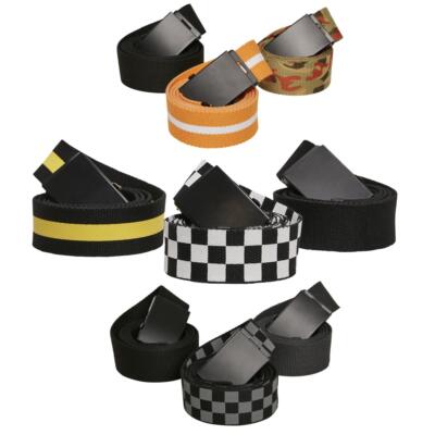 Urbanclassics Belts Belt Trio Basic Blank Uni 3 Pack Check Contrast 2-Tone