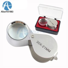Metal Jewelry Magnifying Glass Folding Loupe Glass Lens magnifier 10X 20X 30X