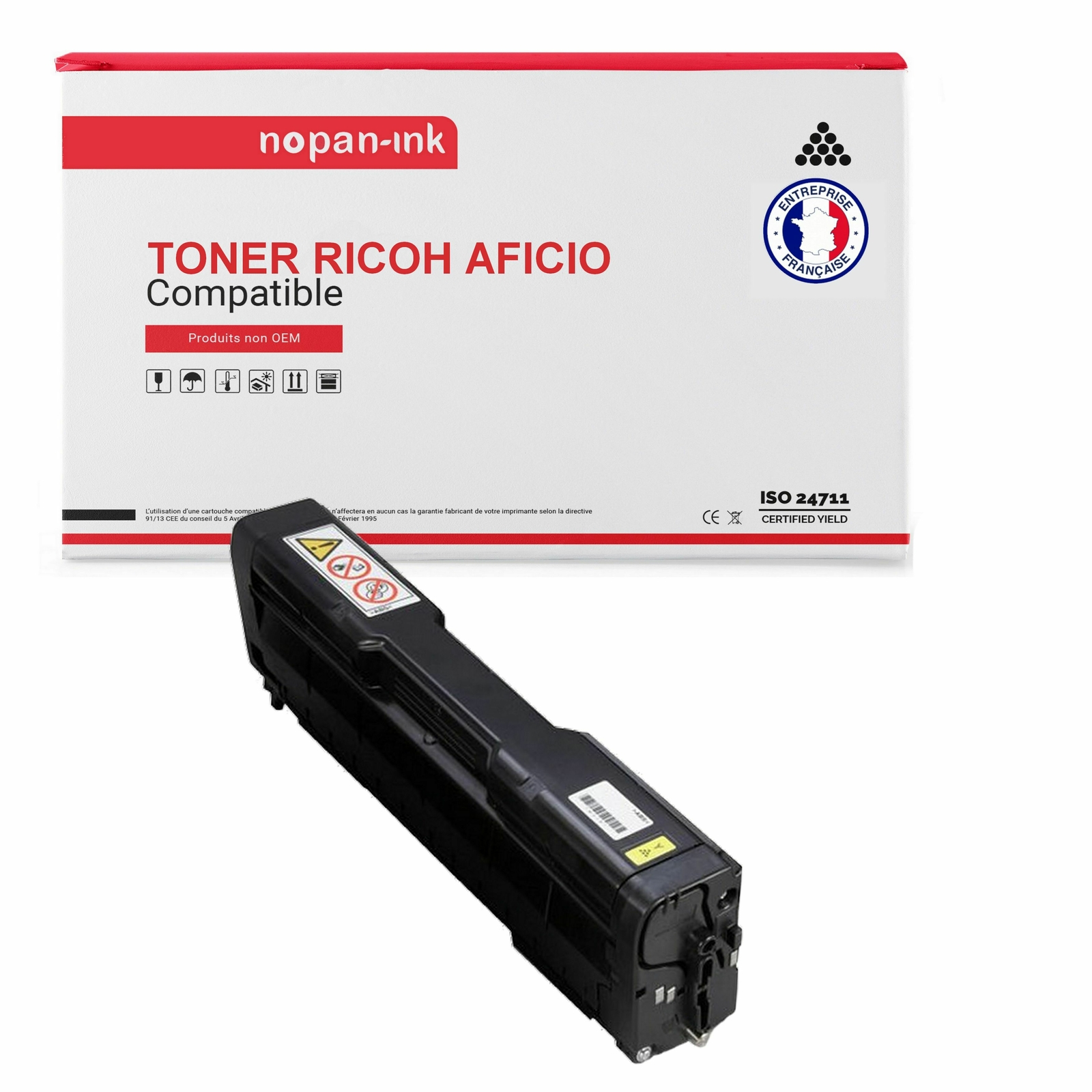 Toner jaune 407546 compatible Ricoh avec puces intelligentes pour grand volume