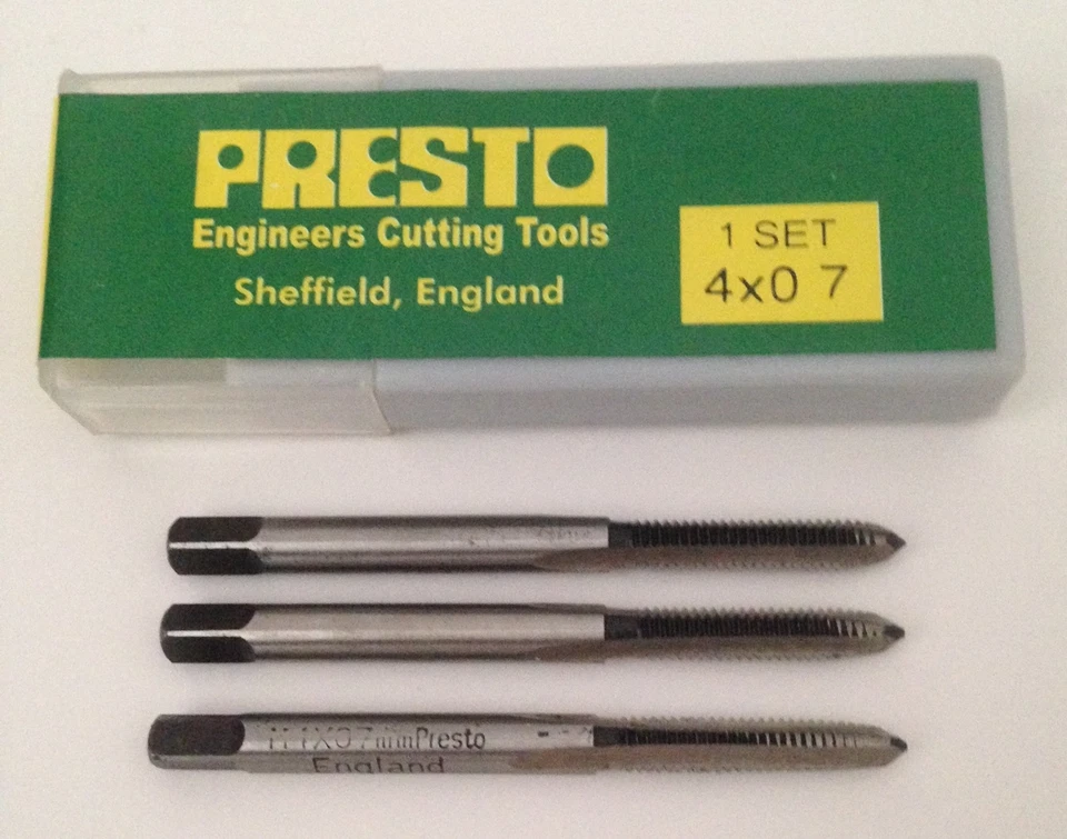 Presto M4 X 0.7mm Threading (3 Taps) Set