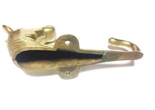 Brass Bridle Stable Tack Hook Coat Hook Horses Head - Picture 3 of 3