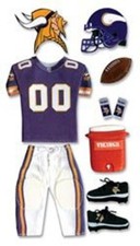 MINNESOTA VIKINGS Football NFL Uniform 3D Sticker Set Scrapbooking Card Making