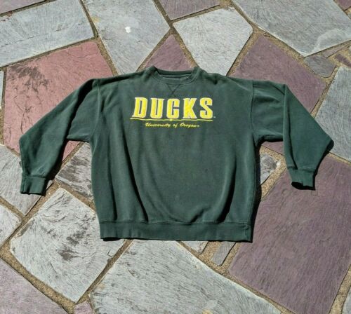 University Oregon Ducks Green Sweatshirt Sweater Men&#039;s Size XL NCAA Football 