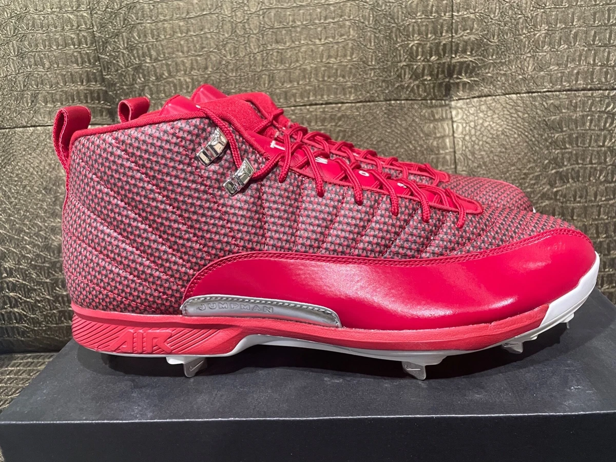 AIR Jordan 12 Retro Metal GYM RED Baseball Cleats 854567 600 SZ 15
