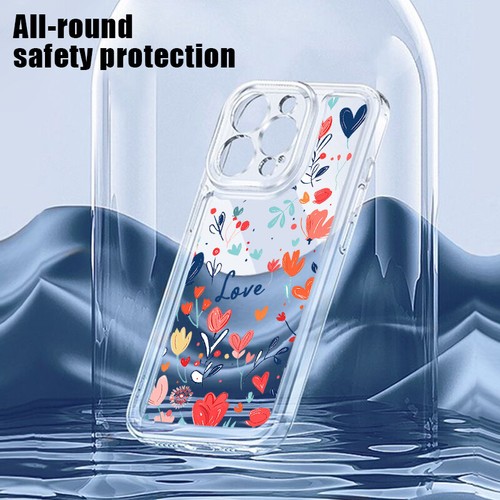Heart Clear Silicone Case For iPhone 15 14 13 12 11 Pro Max XS Shockproof Cover - Picture 9 of 16