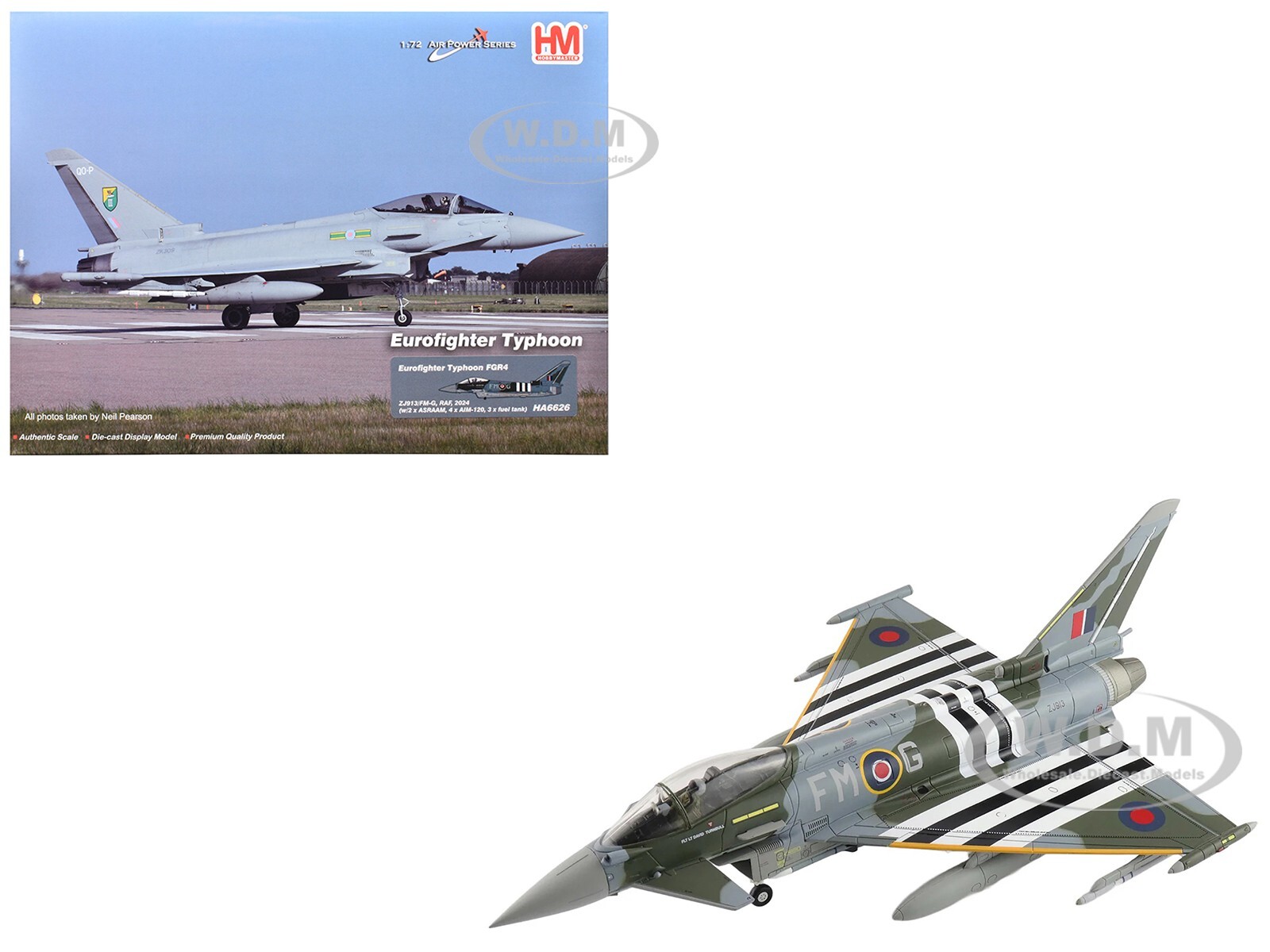 EUROFIGHTER TYPHOON FGR4 - САМОЛЕТ БРИТАНСКИХ ВВС 1/72, ОТЛИТЫЙ ПОД ДАВЛЕНИЕМ HOBBY MASTER HA6626