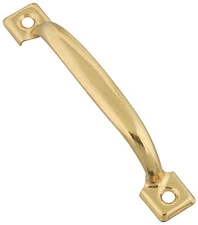Screen Door Pull, Brass, 4-3/4-In.