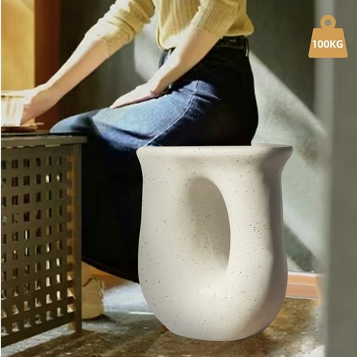 FATIVO Side Table Terrazzo Coffee End Tables U-shaped Magnesia Stool Stand 43cm - Picture 9 of 13