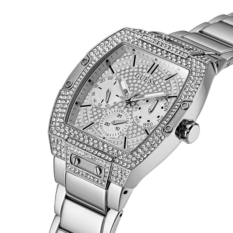GUESS PHOENIX GW0094G1 SILVER/CRYSTAL CHRONOGRAPH QUARTZ MENS
