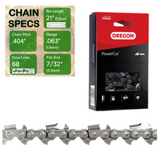 21" OREGON 59L068 Chainsaw Chain .404" .063" 1.6mm 59L068E 59L068X