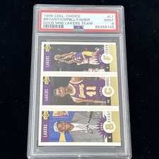 Kobe Bryant 1996-97 Collectors Choice Gold Mini Lakers Team PSA 9 Rookie Card L1