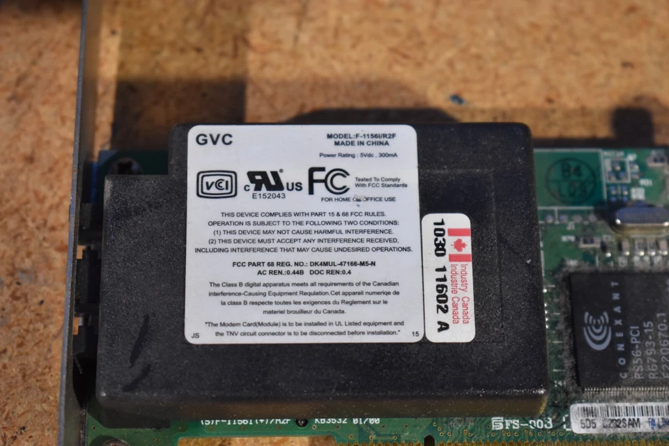 Dell 1K636 56K Conexant GVC F-1156I/R2F PCI Computer Internal Modem Card - Image 2 of 4