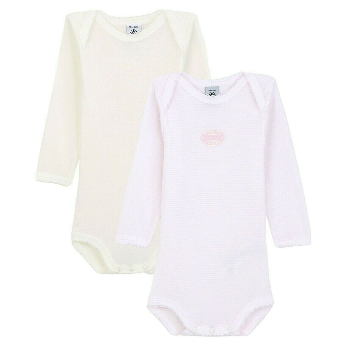 Petit Bateau Baby Set - 2-teiliges Langarm Set Aus Wolle Und Baumwolle
