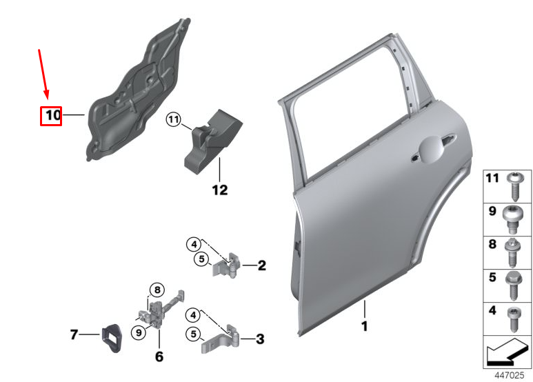 INSONORISATION DE PORTE ARRIÈRE GAUCHE MINI CLUBMAN F54 7442379