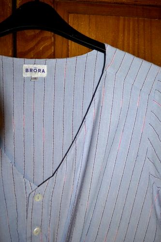 BRORA lovely Sky & Watermelon Tie Front Stripe Dress - size 14 / worn twice - Picture 7 of 11