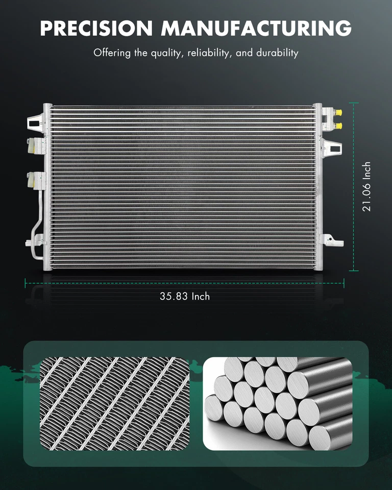 Condensador 3320 AC compatível com 2005 -2007 Chrysler Town & Country Dodge Caravan 3.3L - Imagem 2 de 4