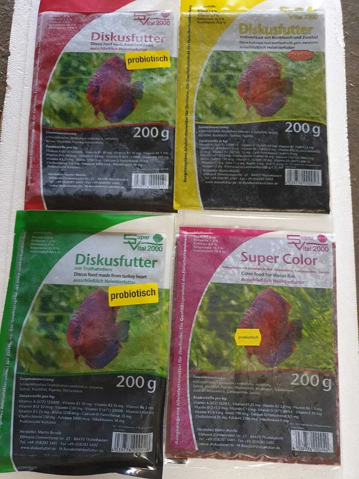 SAHAWA® Frostfutter Discusfutter SV2000 für Fische 5x200g Platten Sorte :Color