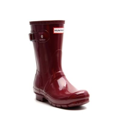 Hunter Original Short Gloss Women's Rain Boots, Dark Red, W6