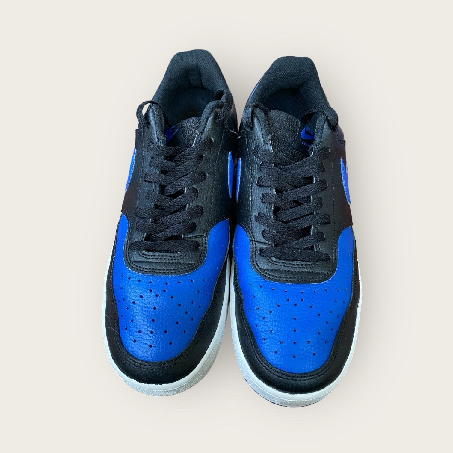 Nike Court Vision Low Black Game Royal Mens SZ 10 Black Blue Sneakers DM8681-001