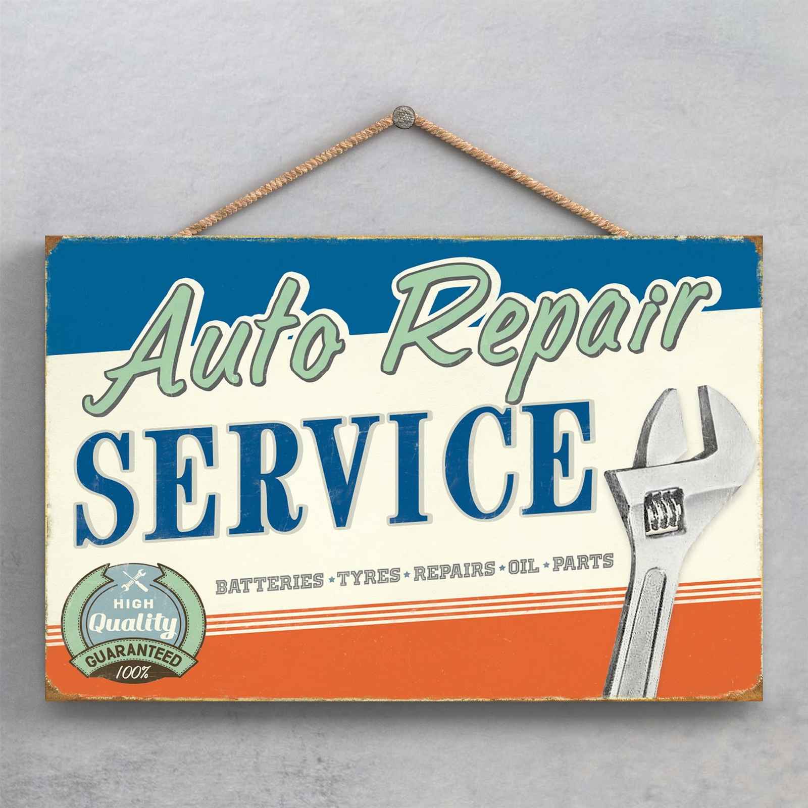 AUTO REPAIR SERVICE GARAGE THEMED DECORATIVE HANGING PLAQUE