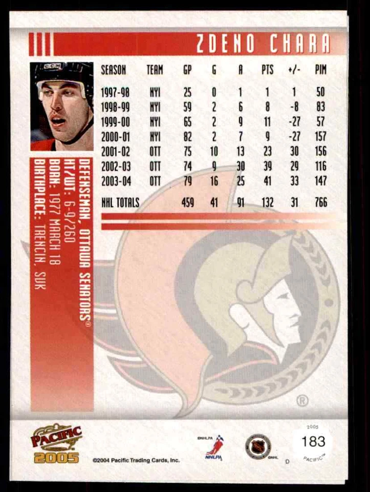 2004-05 Pacific Zdeno Chara #183 - Image 2 of 2