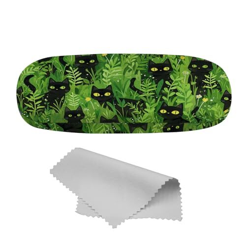 Glasses Case Hard Shell Eyeglass Portable Glasses Eyeglasses Ab9-black Cat