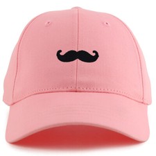 Kids Black Mustache Pat Youth Size Twill Cotton Structured Baseball Cap-FREESHIP