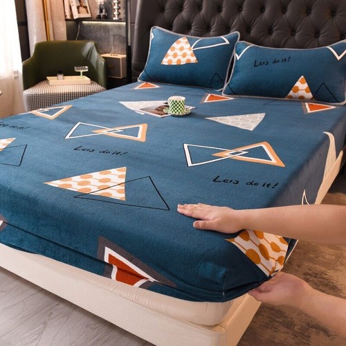 1pc Plush Fitted Sheet Elastic Thick Bed Sheets Non-slip Luxury Mattress Covers - Bild 35 von 41