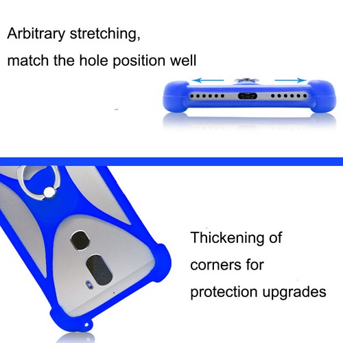 For Xgody/Leagoo - Phone Ring Holder Silicone Bumper Case Protective Skin Cover - Picture 8 of 11