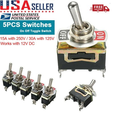 10 x SPST Toggle Switch Wires On//Off Metal Mini Small Automotive Boat Car SF
