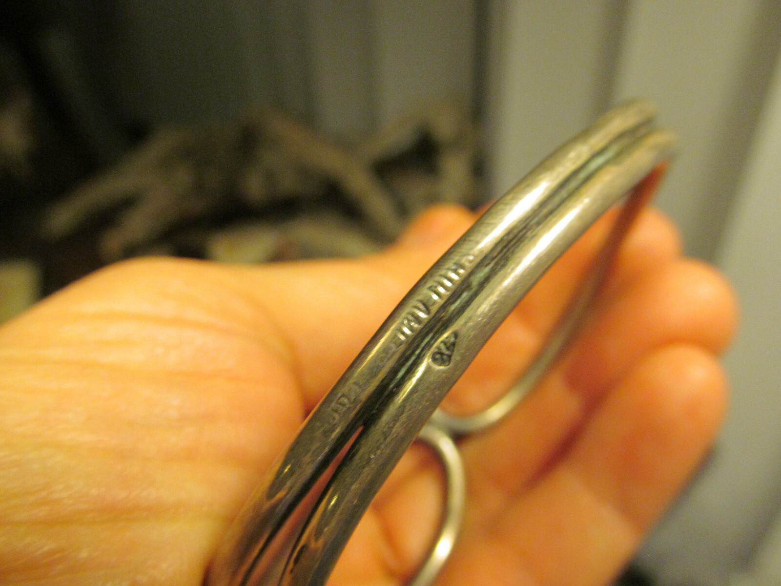 Vintage Solid 925 Sterling Silver Marked Bangle B… - image 3