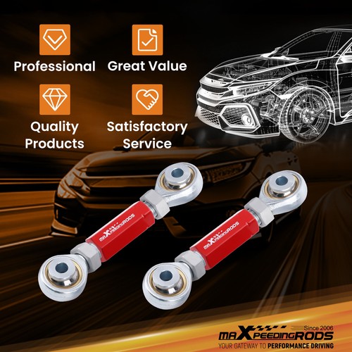 ADJUSTABLE REAR ALIGNMENT TOE ARMS FOR 88-00 HONDA CIVIC 93-97 DEL SOL 88-91 CRX - Picture 7 of 12