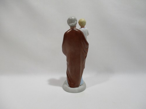 STATUE RELIGIEUSE SAINT JOSEPH ET ENFANT EN BISCUIT RELIGIOUS CHRISTIANISME - Picture 4 of 10