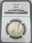 1943-P Walking Liberty Half Dollar NGC MS64!