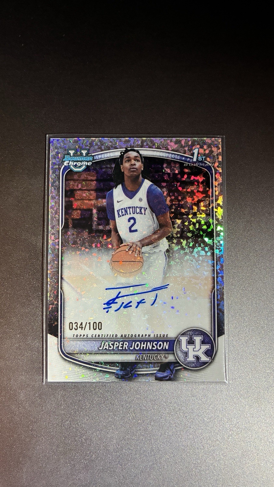2025-26 Bowman Chrome Prospect Autograph Jasper Johnson CPA-JJ Refractor /100
