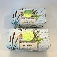 NIP Michel Design Works By The Lake Shea Butter Soap Lot of 2 Bar Soap NEW