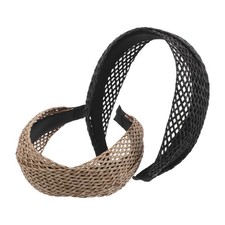 2 Pcs Boho Rattan Woven Headband Headbands for Girls Fashion Wide