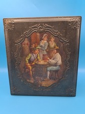 Antique Victorian Huntley & Palmers Biscuit Tin Original - Tavern scene