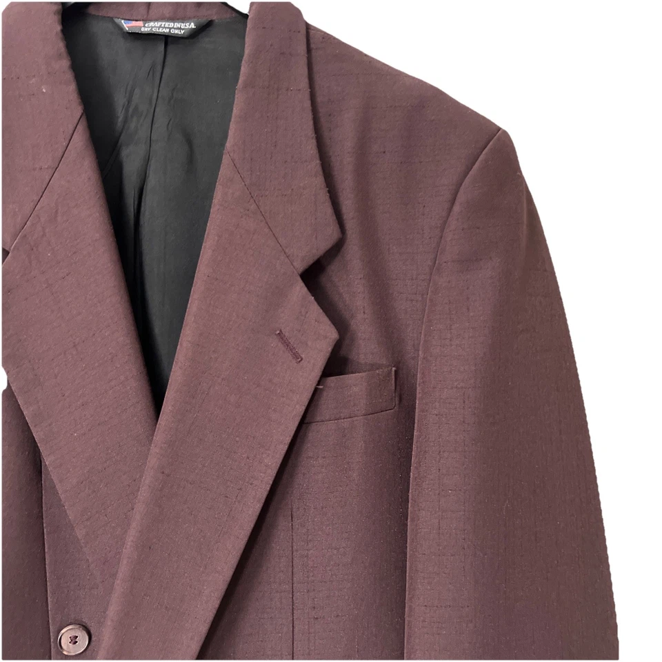 Мужской винтажный двубортный костюм куртка размер 40R темно-красный Raffinati блейзер  - Изображение 2 из 4