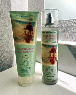 Bath & Body Works Neapolitan Ice Cream Set   48h Body Cream & Fragrance Mist