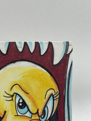 2024 Fleer Retro Looney Tunes Tweety Sketch Card 1/1 Auto Art Jesse Lundberg - Picture 4 of 10