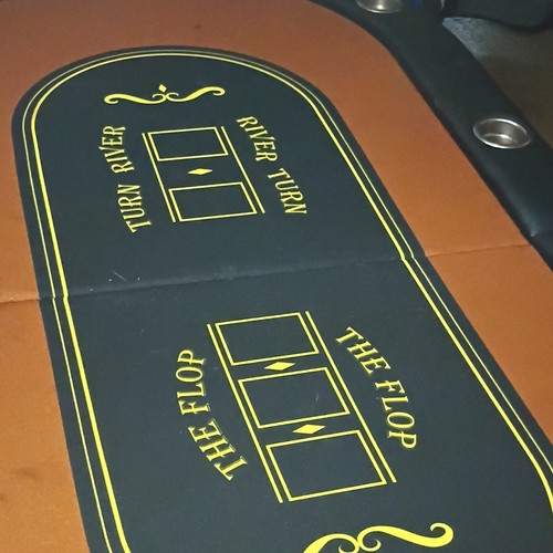 Folding Poker Table Top w/ Cup Holders, Flop Turn River Dealer Layout