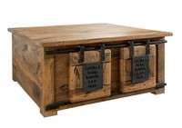 Truhe Massiv Aufbewahrung Box Couchtisch Holztruhe Vintage Antik Altholz Optik