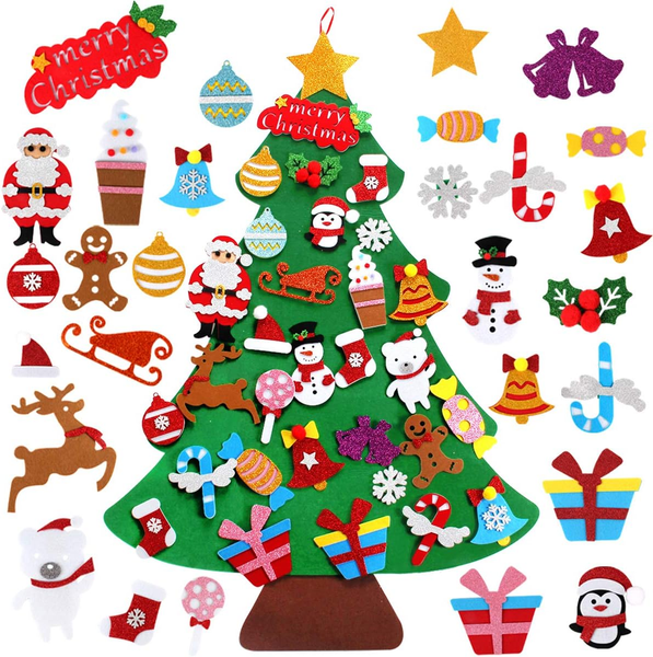 Filz Weihnachtsbaum Kinder, Diy Basteln Weihnachten Kinder, Filz Tannenbaum, Wei-image