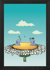 Elefun! Quadro con cornice poster arte da parete stampa su tela