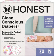 The Honest Company Comfort Dry Disposable Diapers for Sensitive Skin, Hypoallerg