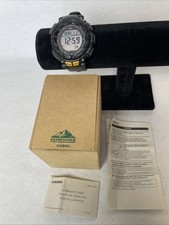 Casio Pathfinder PAG-240 Black Resin   Triple Sensor   Tough Solar   In Box